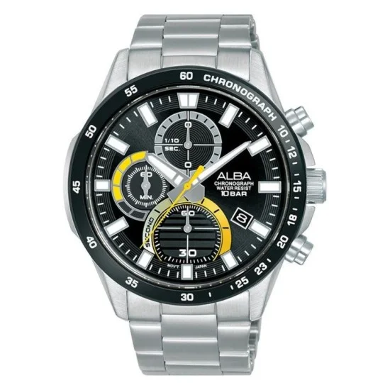 Alba 43Mm Active Men's Watch, Analog, Stainless Steel Strap - Silver